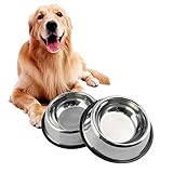 Hundenapf Edelstahl rutschfest Katzennapf Hundenapf Edelstahl Metall Hundenäpfe Große Hundenapf Hundenahrungsmittelschüssel Futternäpfe Für Hunde 2pcs-a,34cm