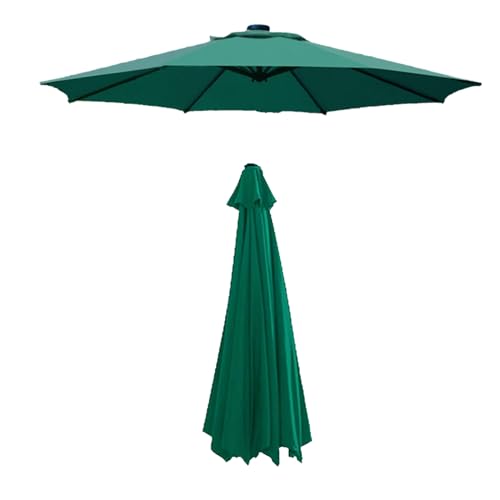 Ersatz-Bezug für Sonnenschirm, Sonnenschirmbezug Ersatzbezug, 2.0m 2.7m 3.0m Polyester 6/8 Streben,Outdoor Markt Tisch Schirm Schirm Baldachin Regenschirm Ersatz Stoff (Color : Dark Green, Size : 2.