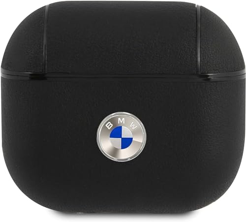 BMW BMA3SSLBK Hülle für AirPods 3 schwarz Geniune Leather Silver Logo