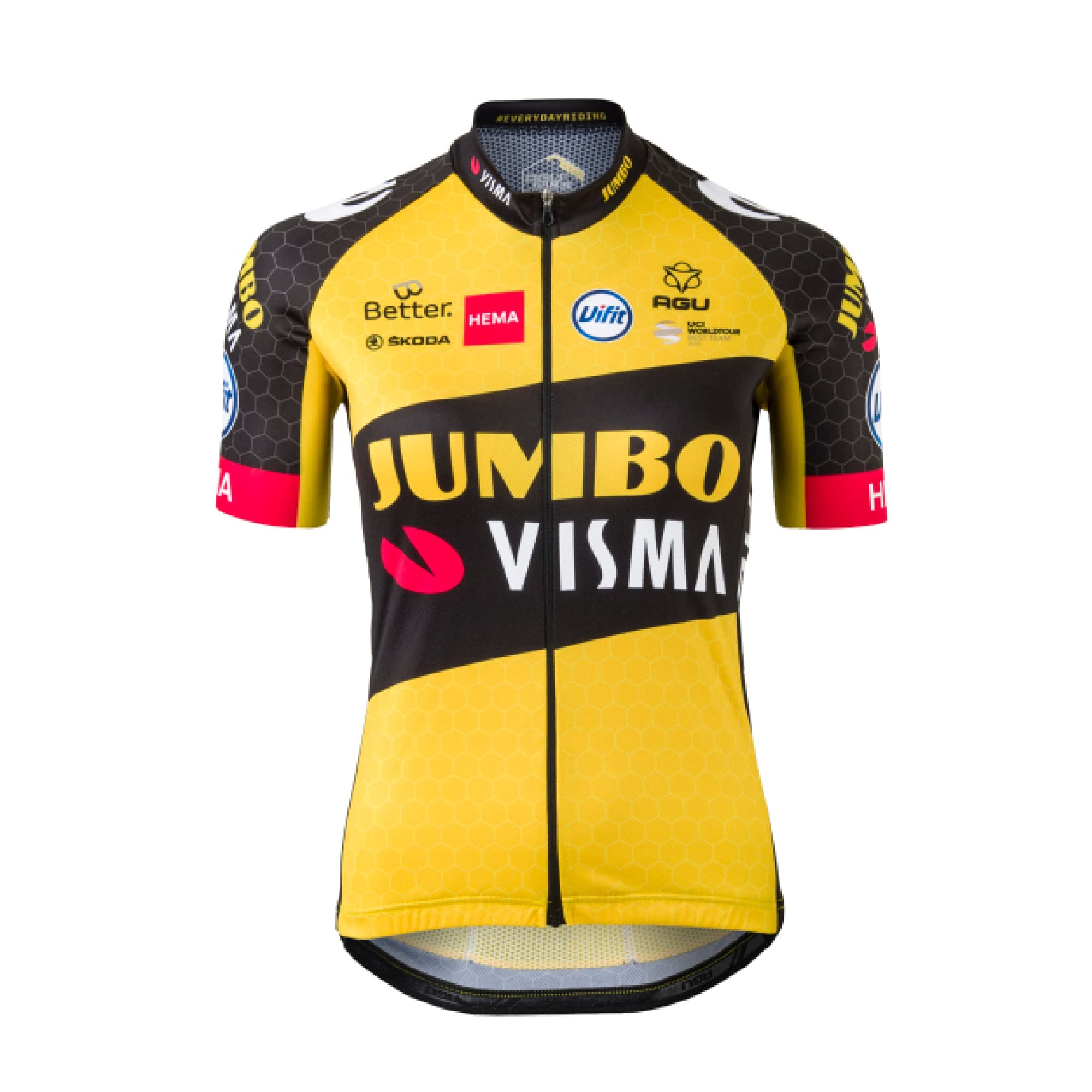 AGU Trikot Team Jumbo Visma Damen Replica 2021, Radtrikot Damen, Offizielle Fahrradbekleidung Team Jumbo Visma - XL