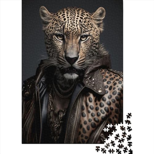 Cooles Jaguar-Holzpuzzle für Erwachsene, Puzzle-Spielzeug, 1000 Teile, Puzzle für Erwachsene, Holzpuzzle für Erwachsene und Teenager, 75 x 50 cm