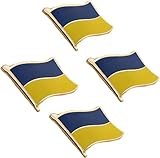 Ukraine-Flagge-Anstecknadel, Unterstützung der Ukraine-Anstecknadel, Emaille-Metall-Ukrainische-Flagge-Abzeichen-Anstecknadel-Brosche, aus Zinklegierung, 20 * 30 mm, 4 Stück