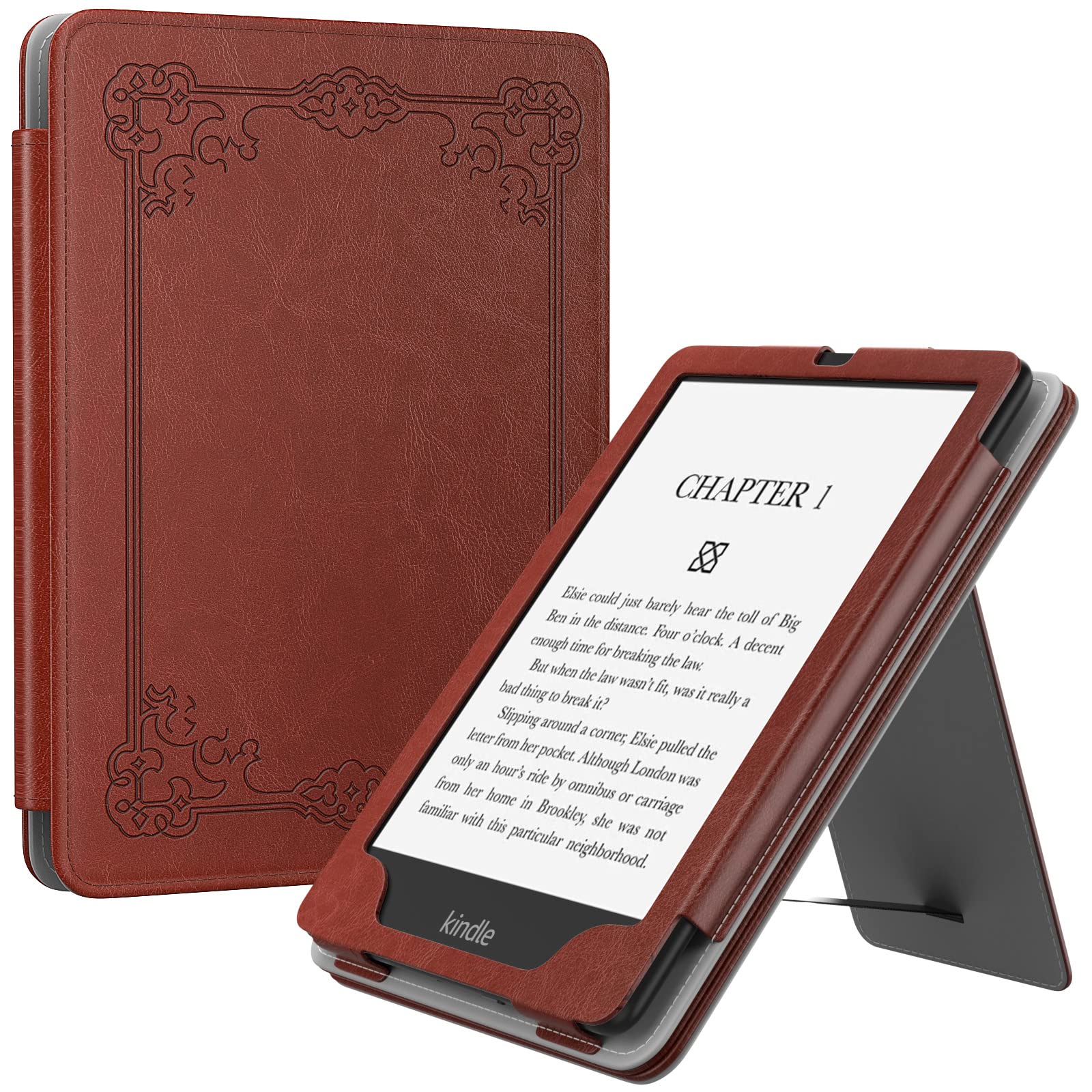 MoKo Hülle Kompatibel mit Kindle Paperwhite 11. Generation 2021, Slim PU Tablet Schutzhülle mit Auto Schlaf/Aufwach Handschlaufe für Kindle Paperwhite 6,8 Zoll, Signature Edition, Jahrgangsloser Stil