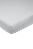 Meyco Home Basic Jersey Uni Spannbettlaken Doppelbett (Bettlaken mit weicher Jersey-Qualität, aus 100% Baumwolle, perfekte Passform durch Rundum-Gummizug, atmungsaktiv, Maße: 180 x 200 cm), Hellgrau