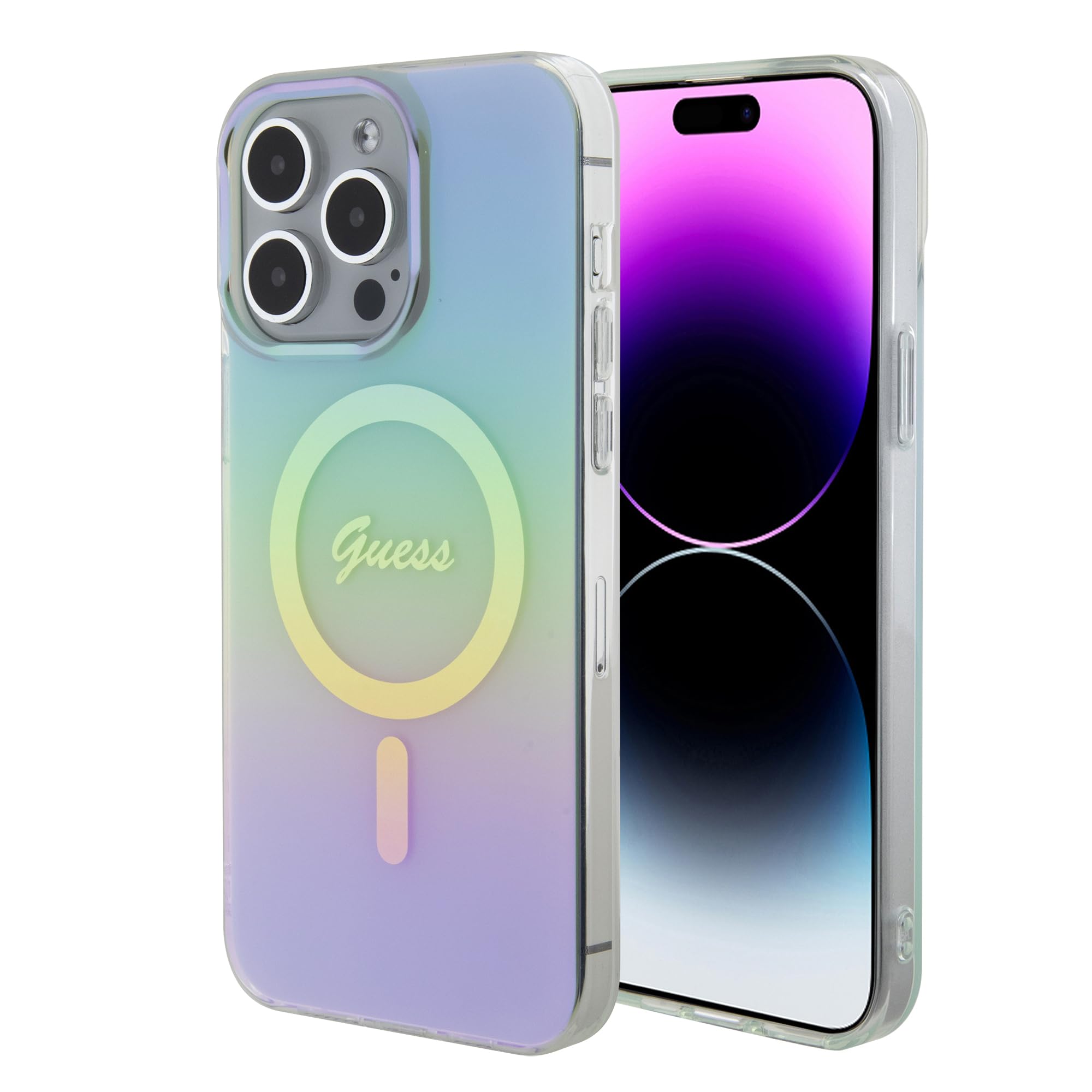 Guess GUHMP15XHITSQ Hülle für iPhone 15 Pro Max Türkis hardcase IML Iridescent