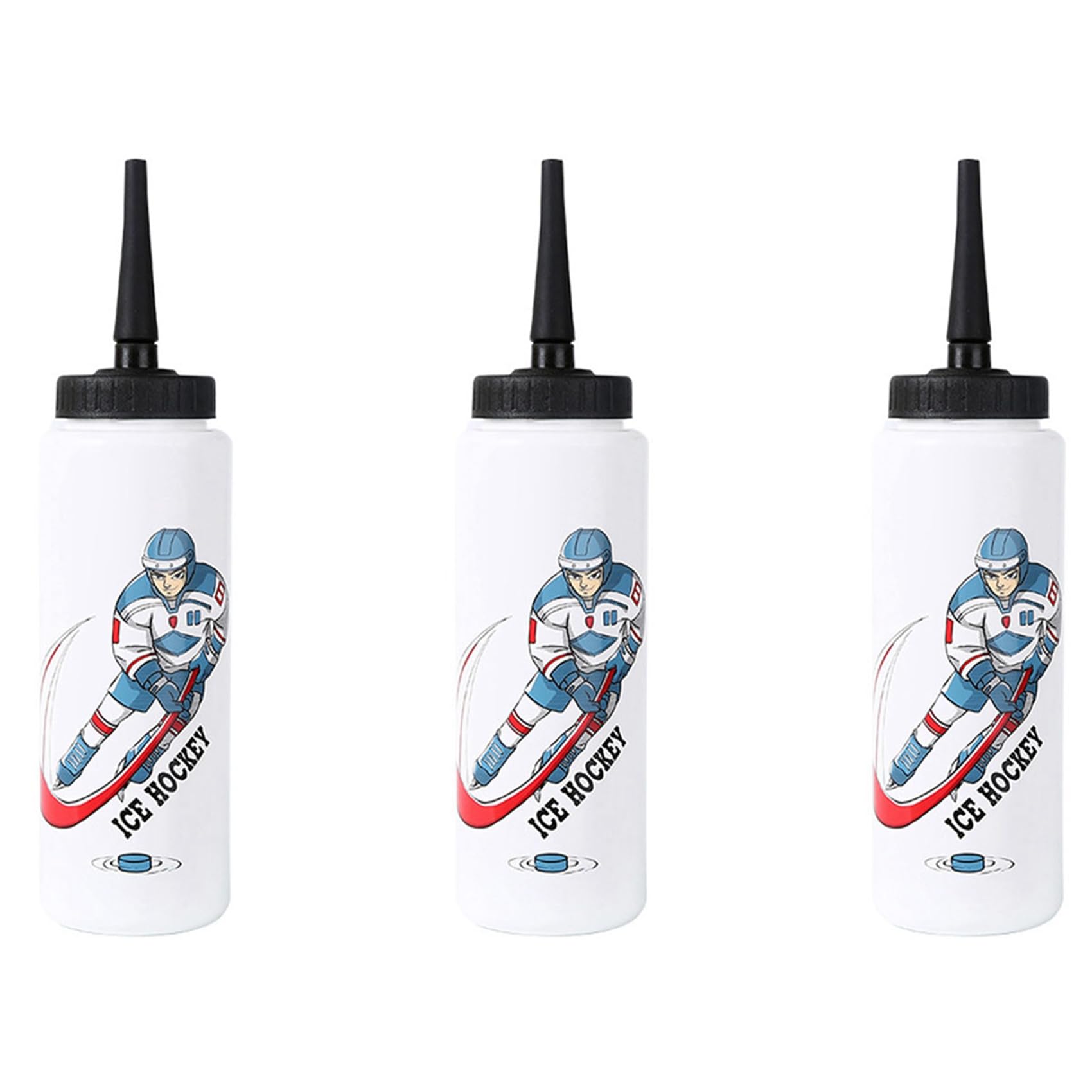 SICOSALT 3X 1000 Ml Eishockey-Wasserflasche Tragbare FußBall-Flasche mit Hoher KapazitäT Sportflasche im Klassischen Design A