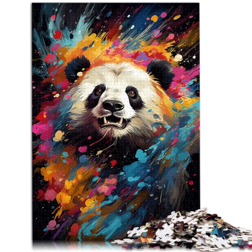 Puzzle-Spiele, farbenfrohes psychedelisches Panda-Gemälde, 1000-teiliges Holzpuzzle für Erwachsene, ganze Familie, 1000 Teile (50 x 75 cm)