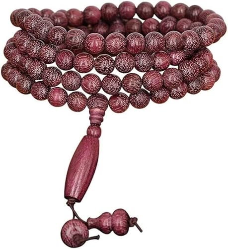 Hölzerner Rosenkranz, Gebetsperlen, 108 Gebetsperlen, natürliches indisches Palisander mit Kürbisanhänger, tibetisch-buddhistische Perlenkette, Schmuck (Farbe: 6 mm) (Farbe: 6 mm) (Farbe: 8 mm)(Color: