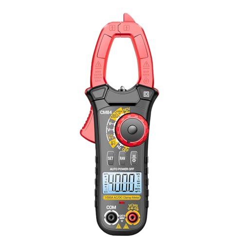 CM84 Stromprüfer, 4000 Counts Multimeter, LCD-Klemmmessgerät mit Hintergrundbeleuchtung, Summer, Ohmmeter, Voltmeter