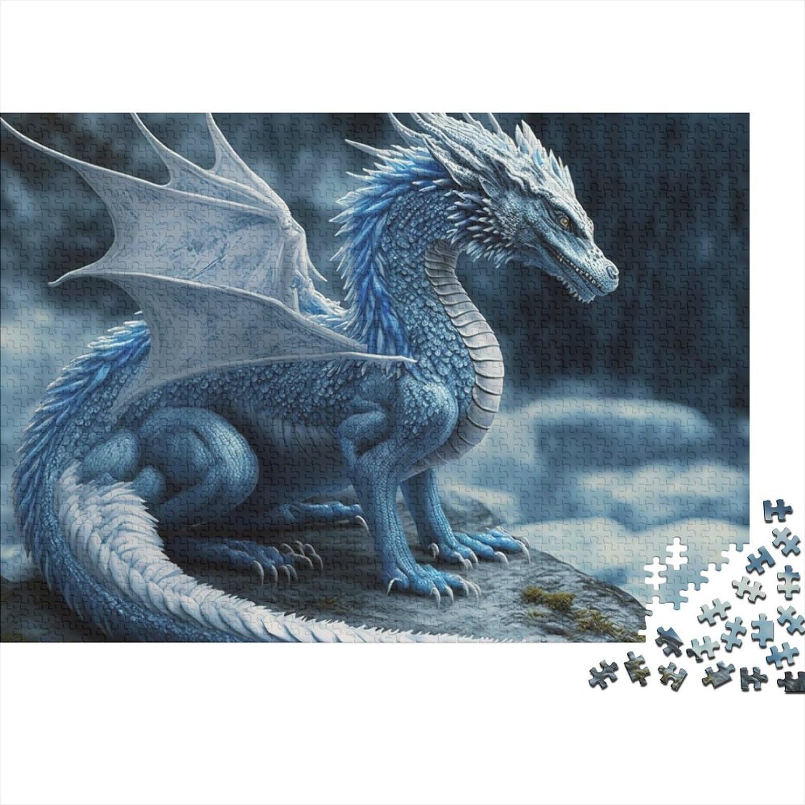 EisdracheEisdrache Holzpuzzle Puzzles für Erwachsene Teenager Erwachsenenpuzzle 1000 Teile Entspannungspuzzlespiele-Denkspiel (Größe 75x50cm)