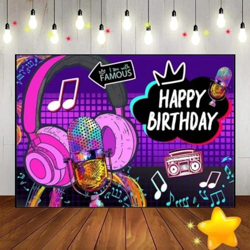 Musik neon Hintergrund Foto Banner Geburtstag Dekoration Fotografie bar Baby Party tänzerin Nacht wild kust Hintergrund 300x200cm