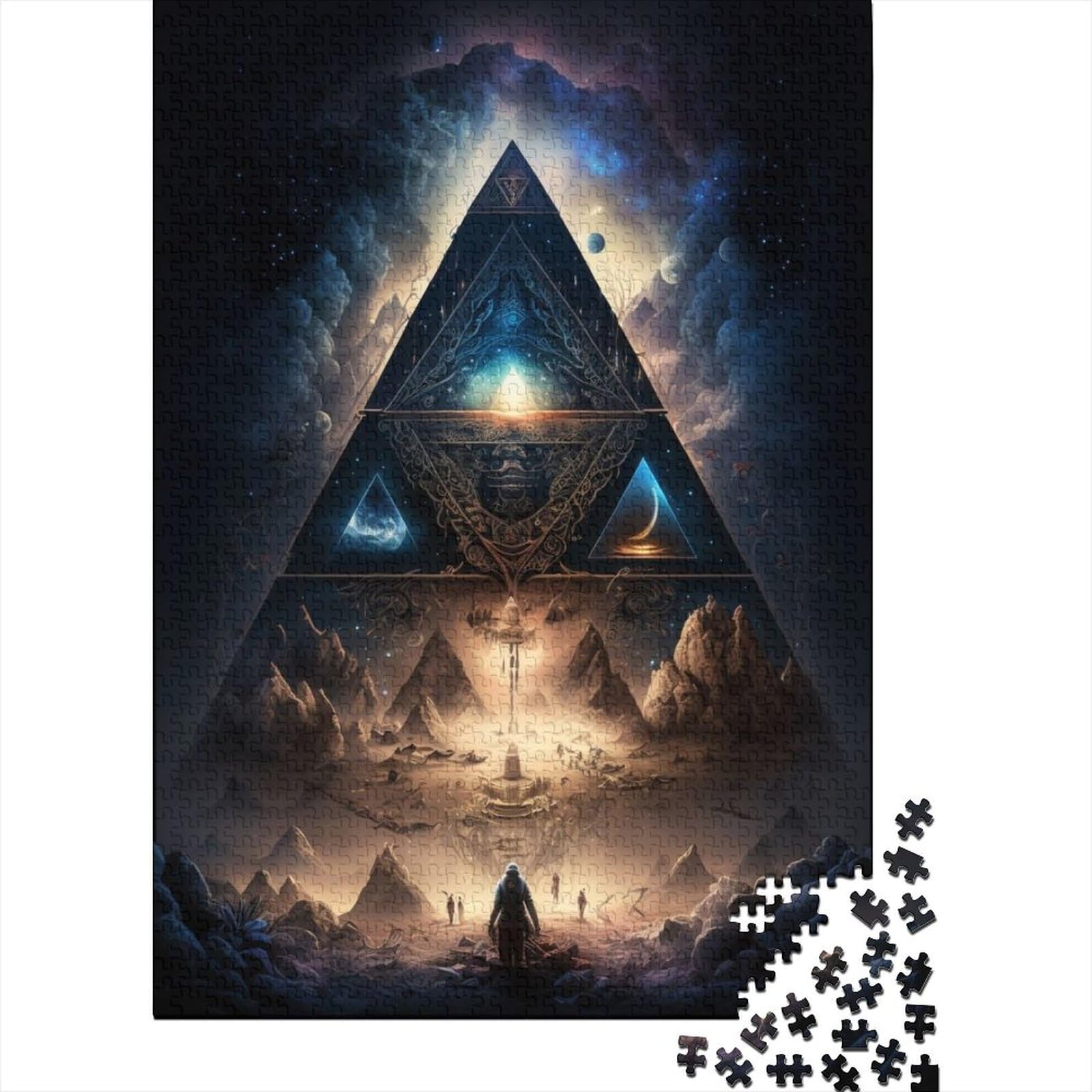 1000 Teile für Erwachsene Schwierige Puzzles Geheimnisse der Pyramide Lustige Puzzles für Erwachsene 1000-teiliges Lernpuzzle (Größe: 75 x 50 cm)