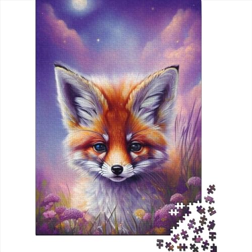 1000 Puzzles für Erwachsene, Tier-Fuchs-Puzzles aus Holz, Puzzles für Erwachsene und Teenager, Holzpuzzles für Erwachsene und Teenager (Größe 75 x 50 cm)