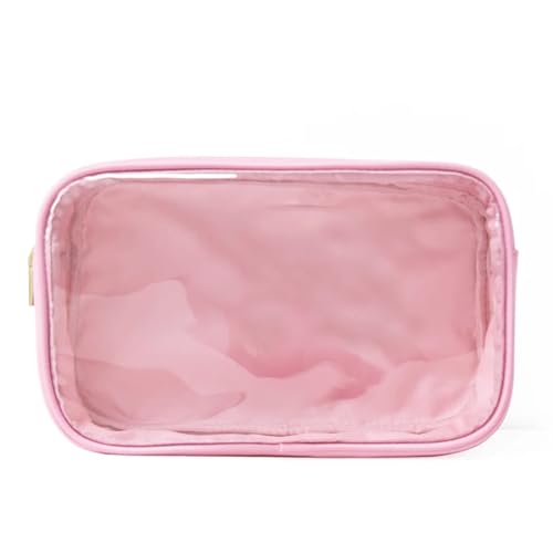 Transparenter Kulturbeutel Durchsichtiger Reise-Aufbewahrungs-Organizer, Make-up-Kosmetiktasche, transparenter, wasserdichter Kulturbeutel(Color:Pink,Size:XL)