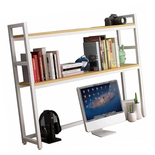 Verstellbares Schreibtisch-Bücherregal - Schreibtisch-Bücherregal für Computertische, Schreibtisch-Arbeitsplatten-Organizer-Rack, offenes Schreibtisch-Aufbewahrungsregal aus Metall, für Büro/Küche/B