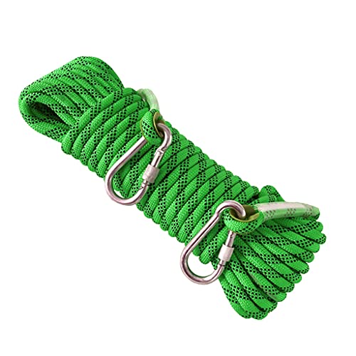 QHY 14MM Nylon Seil Klettern Sicherheitsseil Outdoor Seil Allzweckseil Festmacherleine Strick Seil Flechtleine Heavy Duty Seil Sicherheit Dauerhaft Camping Seil (Color : Green, Size : 15M*14MM)