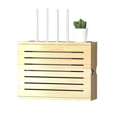 Stanzfreies wandmontiertes Router-Rack, WLAN-Router-Box, Router-Versteck-Aufbewahrungsbox, 2 Ebenen, verstellbare WLAN-Aufbewahrungsbox, Steckdosenleisten-Box, stanzfreier Organizer, Kabel-Versteckbox