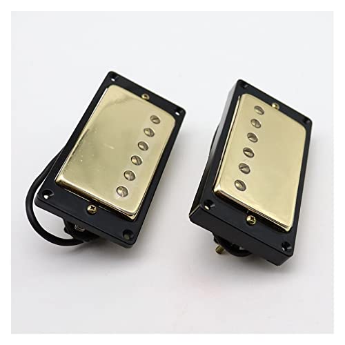 ZENGXUE 1 Set Humbucker Electric Guitar Pickup Gold Neck Bridge Pickup B/N Mit Schwarzem Ring Für Lp. Stil E- Gitarre Gold Humbucker Tonabnehmer Set