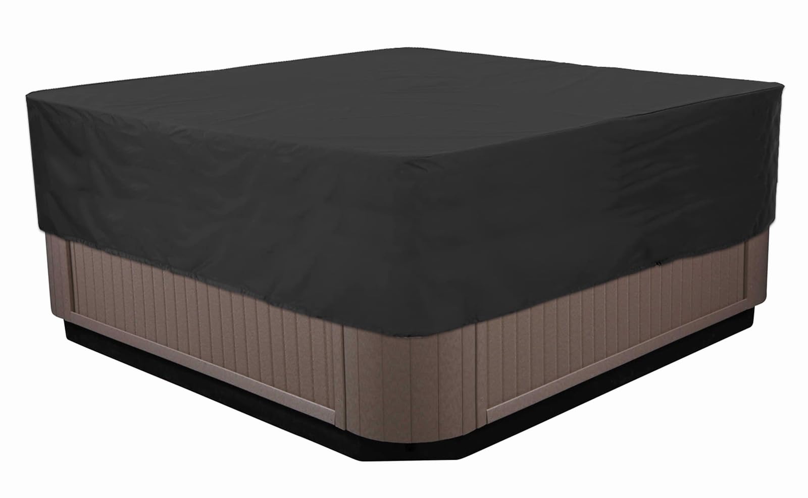 BaCover Outdoor Whirlpool-Abdeckung, 210D Oxford-Gewebe Wasserdicht Spa Staubschutz Poolabdeckung Quadratische,Schwarz,218x218x50cm