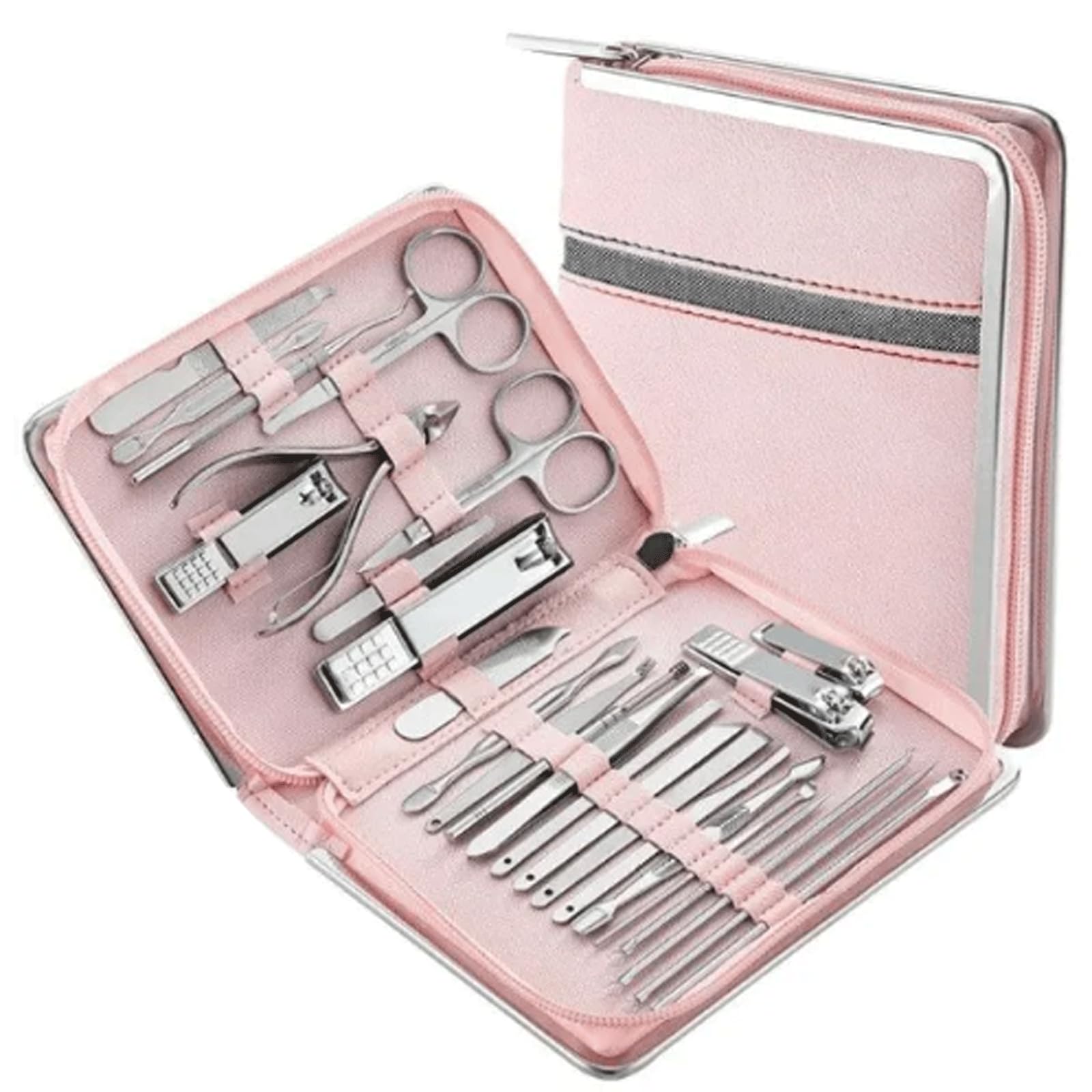 Nagelknipser-Set 26-teiliges Edelstahl-Nagelknipser-Maniküre-Set für abgestorbene Haut, Schere, Nagelhautzange, Pediküre-Pflegewerkzeug, Reinigungs- und Pflegeset Heimgebrauch