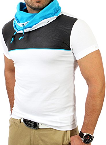 Reslad Herren Huge Collar T-Shirt RS-1174 Weiß 2XL