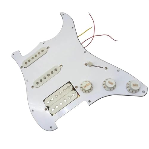 Standard-Pickguard-Tonabnehmer 11-Loch-SSH-Schlagbrett für E-Gitarre, weiß, mit vorverdrahteten Schlagbrett-Gitarrenteilen