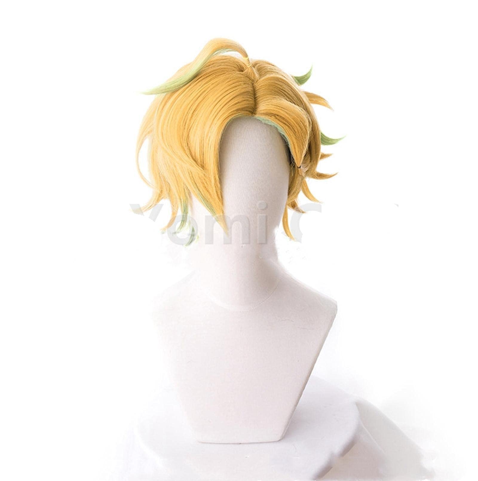 Anime cosplay perücke Abteilung Rap Battle Hypnosismic DRB Izanami HIFUMI Cosplay Perücke Golden Gradient Green Kurzhaar Anime Halloween-Kostüme