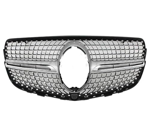 Kühlergrill Diamant-Style-Frontgrill Für Mercedes Für Benz GLC-Klasse X253 W253 2015–2019 GLC 250 GLC 300, Silberfarben Mit Kamera Lüftungsgitter