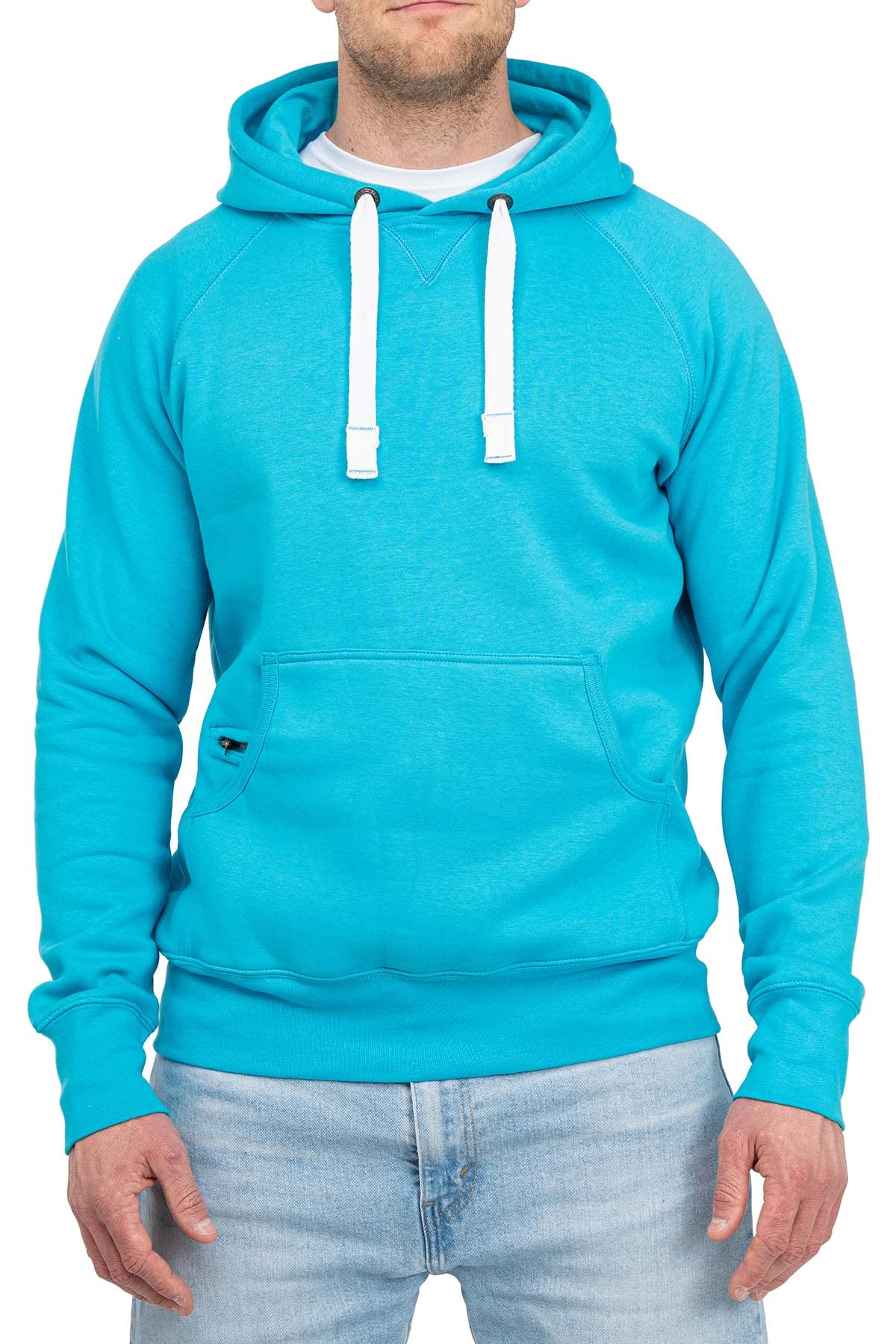 Happy Clothing Herren Pullover mit Kapuze Hoodie Pulli Kapuzenpullover, Größe:3XL, Farbe:Türkis