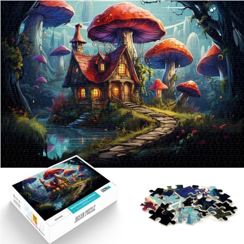 Puzzle Mushroom Hut 1000 Teile Puzzle für Erwachsene, Holzpuzzle, Spaß für Aktivitäten zu Hause, Geburtstagsgeschenk, Reisegeschenke, 1000 Stück (50 x 75 cm)