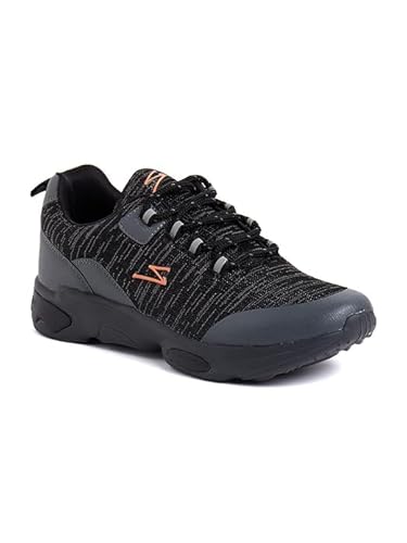 SG Herren Booster (Grey, Size-9 UK/ 10 US / 43 EU) Material-Rubber, PVC Synthetic Leather | Ideal for Trail Running | Breathable | Lightweight | Comfortable