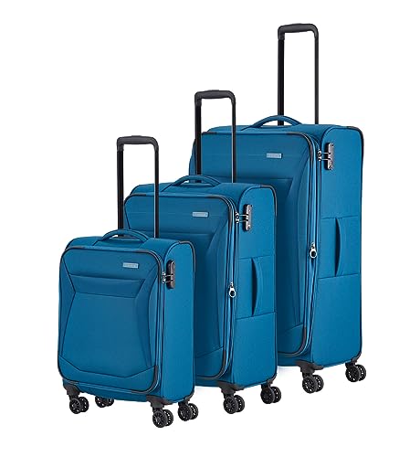 Travelite Chios - 4-Rollen-Trolley Set 3tlg. petrol