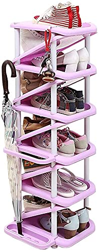 YIHANSS Schuhregal, Organizer, kreativer Kunststoff, Schlafsaal, Badezimmer, Bekleidungsgeschäft, Haushalt, multifunktional, 32 x 28 x 101 cm, sparsam (lila, 32 x 28 x 101 cm)