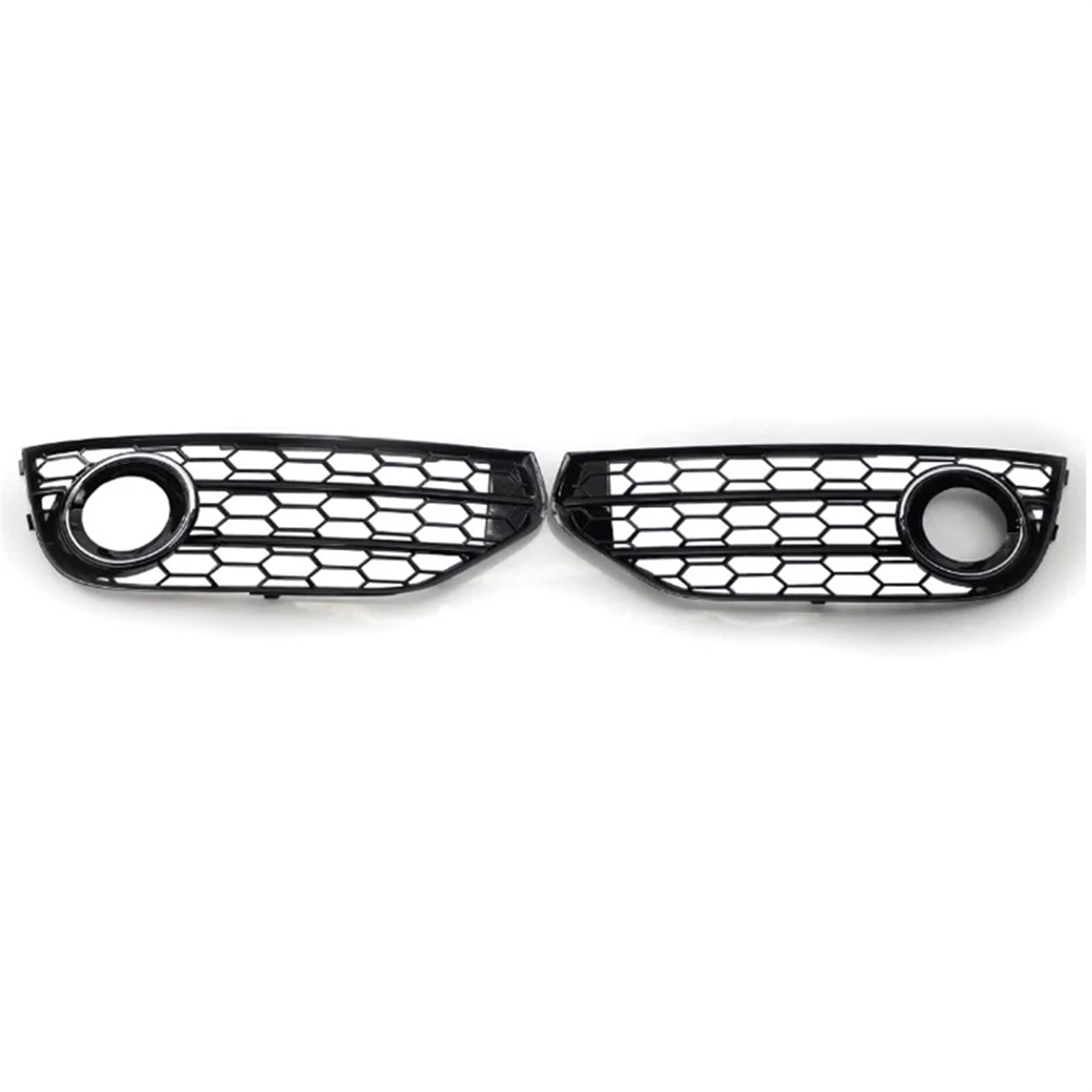 Frontgrills Für Für A4 B8 B8.5 Für ALLROAD 2009-2015 8K0807681J01C 8K0807682J01C Front Stoßstange Waben Kühlergrill Nebel Licht Abdeckung Rahmen Front Bumper Grille(Silber)