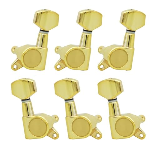 Strings Tuning Pegs Mechaniken Für Gitarre Gitarre Tuning Pin Tuner Kopf geeignet für akustische elektrische Gitarre 3R3L 6R 6L (Color : Gold 3L3R)