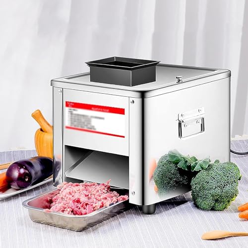 Qiang 850W Fleischschneidemaschine,Geschredderte Schneidemaschine Aus Edelstahl,200Kg/H,Für Schweinefleisch Ohne Knochen,Huhn,Fisch Für Familien- Und Gewerblichen Gebrauch,13mm