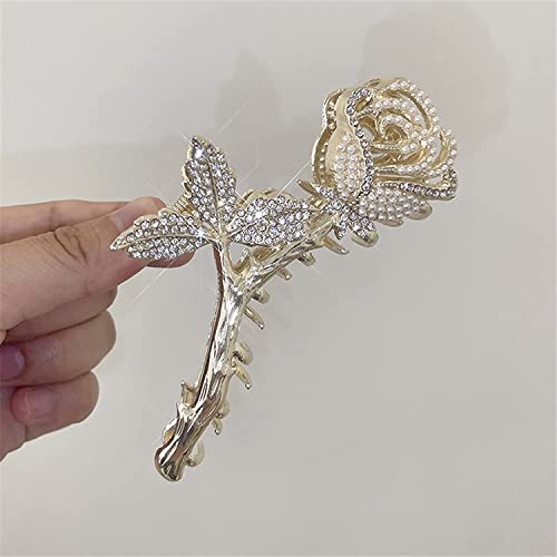 Haarklemmen, Clip-Haarspangen, Krallen-Clips, Gold- und Silberrosen, Perlen-Strass-Haarnadel, Damen-Legierung, Hai-Clip, weibliche Haar-Accessoires TS5181-2 (Farbe: TS5181 2) (Farbe: TS5181 2) ( Color