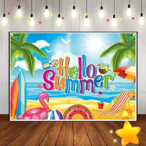 Sommer hawaiianisch Pool Strand tropisch surfen Geburtstag Party Foto Dekoration Banner Baby Party Reise 350x230cm