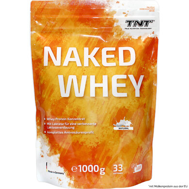 TNT Naked Whey + Laktase – 1kg Whey Protein-Pulver Konzentrat – Eiweißpulver (Pistazien-Eis)