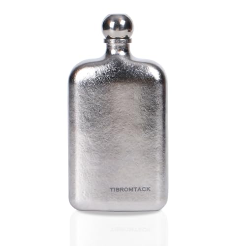 TIBROMTACK 8oz Flachmann für Männer&Frauen-Titan Taschen Flachmann für Camping - Dekorative Bling Geschenke für Hochzeit Party (Natural Titanium)