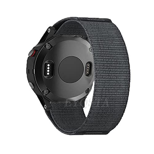 IOTUP 26 x 22 mm Nylon-Uhrenarmband mit Klettverschluss für Garmin Fenix 7 7X Tactix 7 Pro 6X 6 Pro 5X 5 Plus 3HR MK2 Watch Easyfit Armband, 22mm Fenix 6 6Pro, Achat