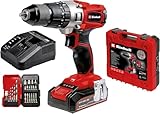 Einhell Akku-Schlagbohrschrauber TE-CD 18/2 Li-i +22 (1x2,5Ah) Power X-Change (Li-Ion, 18 V, 44 Nm, 2-Gang-Getriebe, inkl. 2,5 Ah Akku, Schnellladegerät, 22-tlg. Bit-Box und Koffer)