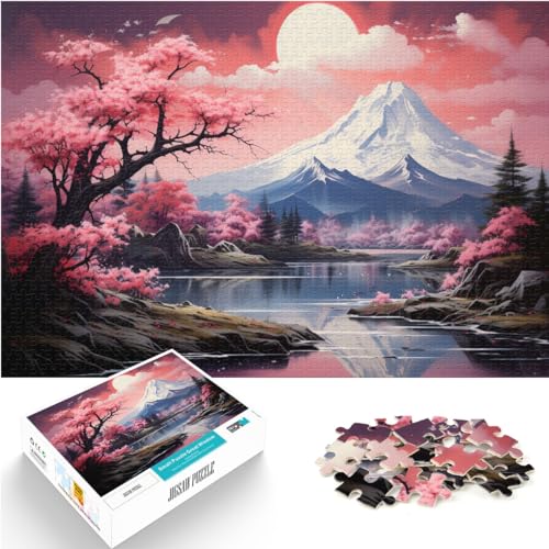 Puzzlespiel Japanische Kirschblüten-Landschaftskunst Puzzles für Erwachsene 1000-teiliges Holzpuzzle Geschenke für Freunde und Familie 1000 Teile (50 x 75 cm)