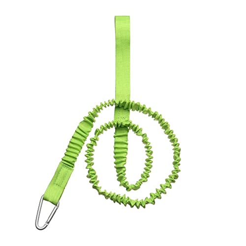 BFVAKBKYT Kajak Paddel Leine, Nylon Wassersport Sicherheitskarabiner Surfbrettleine Knöchel Kajak Stange Lanyard Paddelleine Paddle Board Seil Kajak Paddelseil Dehnbar Coiled(Green)