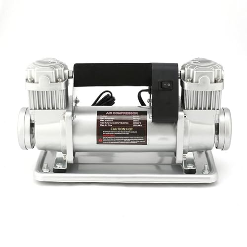 Hochleistungs-Auto-Luftpumpe, Doppelzylinder, Ganzmetall, schnelles Offroad-Spiel, Sandpumpe, Hochdruck-480-W-Luftkompressor,Lange Haltbarkeit(12V double cylinder)