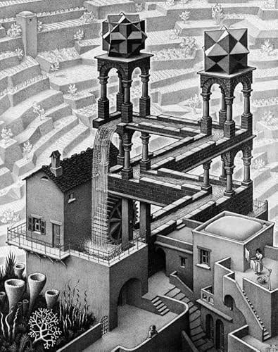 Hfmquisutron 1000 Teile Holzpuzzle Maurits Cornelis Escher Reproduktionen Poster Für Familien Stressabbau Lernspielzeug Rt62Ha