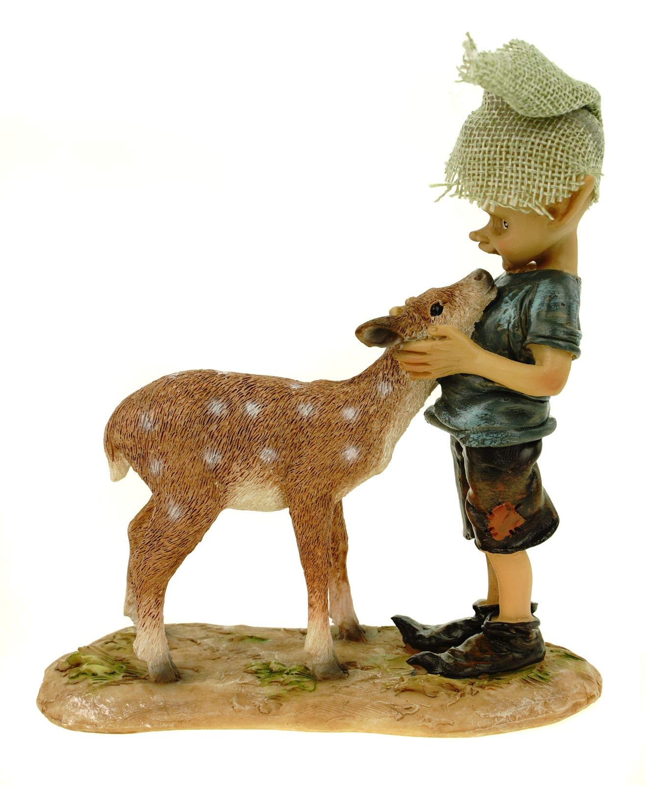 Joh. Vogler GmbH Bambi und ich Pixie streichelt Rehkitz 15 cm Figur Kobold Fee Fabelwesen