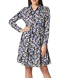 JDY Damen JDYPIPER L/S Shirt Dress WVN NOOS Kleid, Black Iris/AOP:Purple & Parisian Blue Flowers, 40