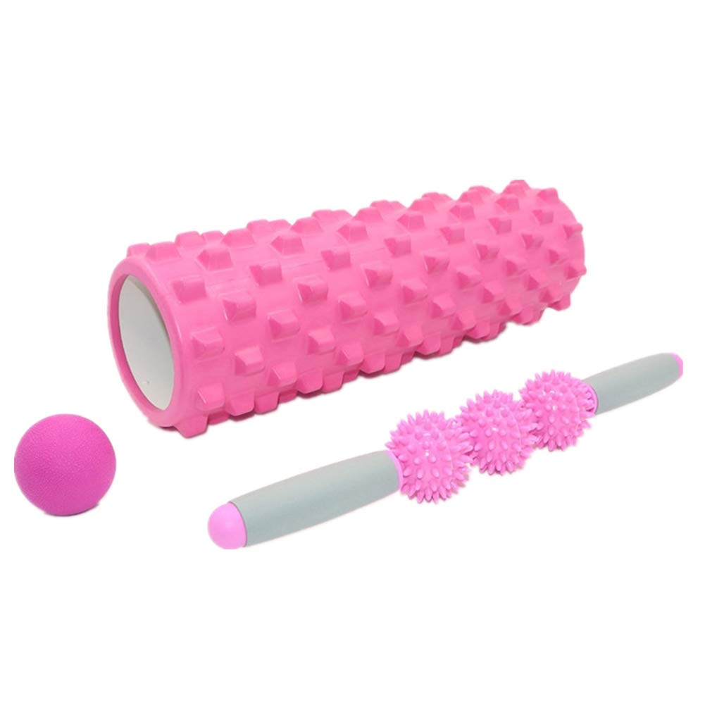 Faszienrolle Wirbelsäule Rolle Für Rücken Lange Schaumstoffrolle Beinrolle Rückenmassagerolle Trigger Point Foam Roller Massage Roller Stick pink,set1