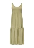 QS Damen 2146451 Midi Kleid mit Volants, Olive 7282, XXL